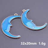 Cartoon Astronaut Spaceman Charms Moon Star Rocket Pendant