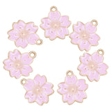 20Pcs Enamel Cherry Blossoms Flower Charms Pendant for Necklaces Jewelry Making