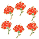 20Pcs Enamel Cherry Blossoms Flower Charms Pendant for Necklaces Jewelry Making