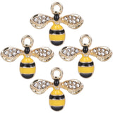 20Pcs Enamel Bee Charms for Necklaces Jewelry Making