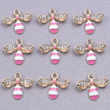 20Pcs Enamel Bee Charms for Necklaces Jewelry Making