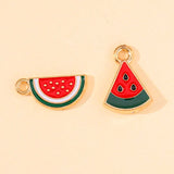 20Pcs Enamel Watermelon Charms for DIY Jewelry Making