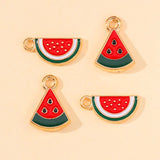 20Pcs Enamel Watermelon Charms for DIY Jewelry Making