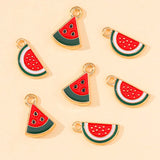 20Pcs Enamel Watermelon Charms for DIY Jewelry Making