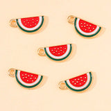 20Pcs Enamel Watermelon Charms for DIY Jewelry Making