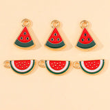 20Pcs Enamel Watermelon Charms for DIY Jewelry Making