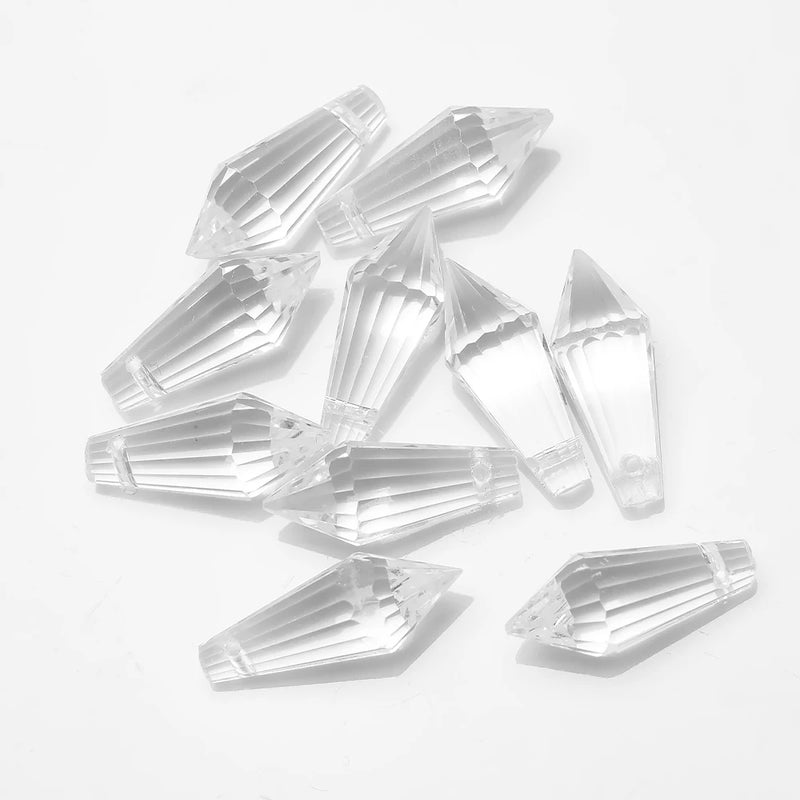 20Pcs Green Crystal Teardrop Beads 8X20MM DIY Necklace Making Charms Jewelry