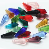 20Pcs Green Crystal Teardrop Beads 8X20MM DIY Necklace Making Charms Jewelry