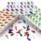 20Pcs Green Crystal Teardrop Beads 8X20MM DIY Necklace Making Charms Jewelry