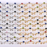 20Pcs Colorful Heart Love Stainless Steel Rings Mix Wedding Engagement Jewelry