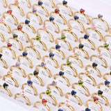 20Pcs Colorful Heart Love Stainless Steel Rings Mix Wedding Engagement Jewelry