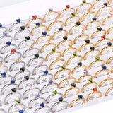 20Pcs Colorful Heart Love Stainless Steel Rings Mix Wedding Engagement Jewelry