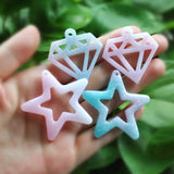 20pcs Flatback Star Resin Crafts for Necklace Pendant Keychain DIY