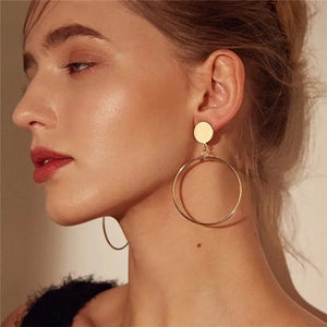 Geometric Silver Plated Drop Earrings For Women