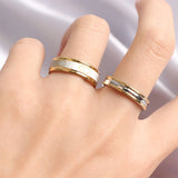 20Pcs Geometric Stripe Stainless Steel Rings for Wedding Engagement