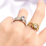20Pcs Mix Style Zircon Stainless Steel Rings For Women