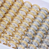 20Pcs Stripe Stainless Steel Frosted Couple Rings For Women Men Wedding Jewelry