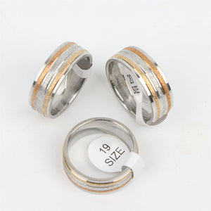 20Pcs Stripe Stainless Steel Frosted Couple Rings For Women Men Wedding Jewelry