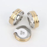 20Pcs Stripe Stainless Steel Frosted Couple Rings For Women Men Wedding Jewelry