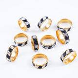 20Pcs Rhinestone Stainless Steel Rings Men Women Wedding Mix Style