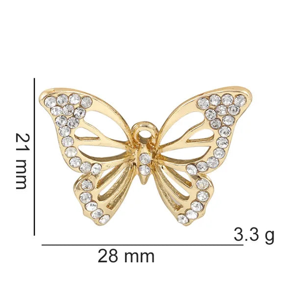 20Pcs Filigree Butterfly Charms Pendant For Jewelry Making