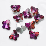 20Pcs Glass Butterfly Beads 14mm Crystal Charms Pendant For DIY Making