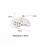 20Pcs Mirror Stainless Steel Cloud Pendant Charms 18*15mm