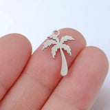 20Pcs Mirror Polish Stainless Steel Leaf Charms for Jewelry Making