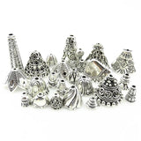 20Pcs Ethnic Flower Cone Charms Vintage Spacer Beads Tassel Cap