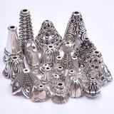 20Pcs Ethnic Flower Cone Charms Vintage Spacer Beads Tassel Cap