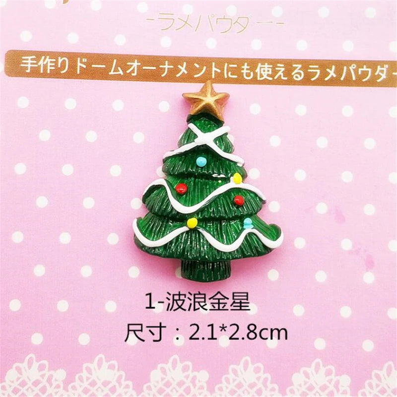 20Pcs Resin Xmas Tree Charm Connectors for DIY Phone Case Ornament