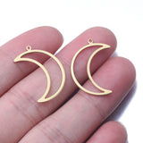 20Pcs Brass Crescent Moon Charms for DIY Jewelry Making