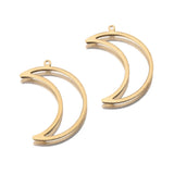 20Pcs Brass Crescent Moon Charms for DIY Jewelry Making