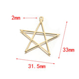 20Pcs Brass Stars Charms Pendant Vintage Necklace Earrings Findings