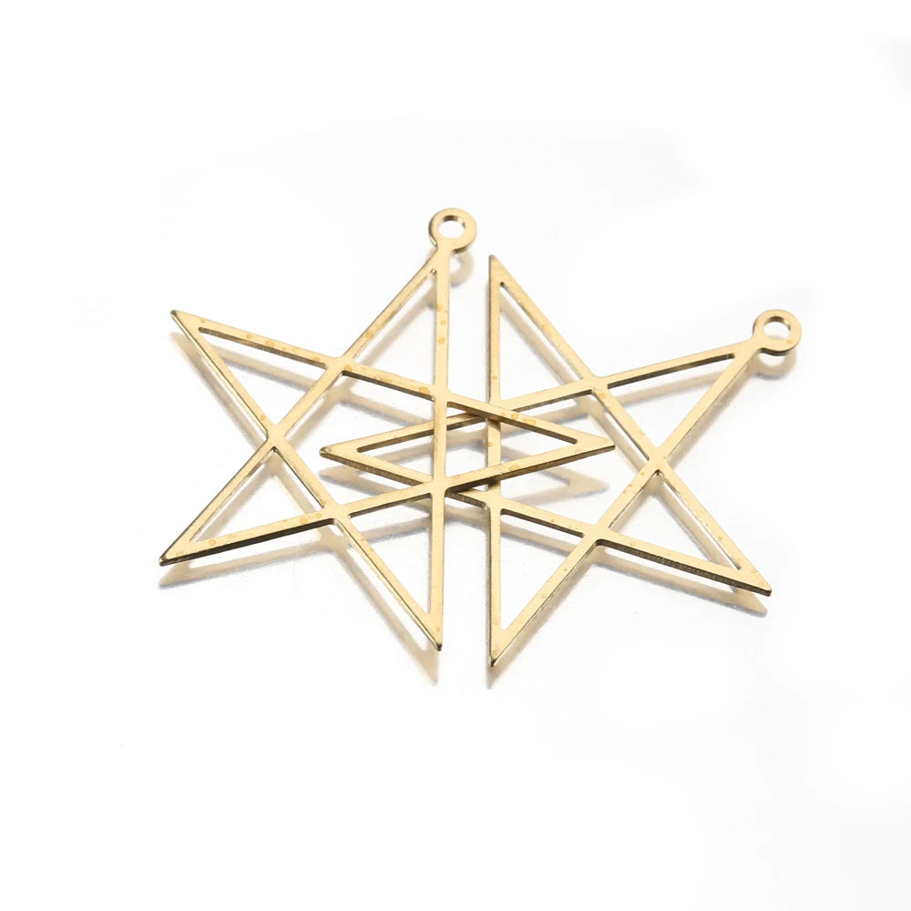 20Pcs Brass Stars Charms Pendant Vintage Necklace Earrings Findings