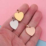 20Pcs/Lot Stainless Steel Peach Heart Charms Necklace Bracelet Accessory