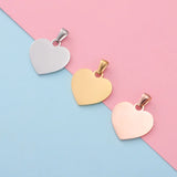 20Pcs/Lot Stainless Steel Peach Heart Charms Necklace Bracelet Accessory
