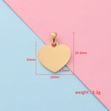 20Pcs/Lot Stainless Steel Peach Heart Charms Necklace Bracelet Accessory