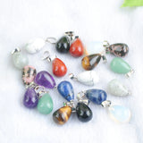20Pcs/Lot Natural Stone Water Drop Pendants for Jewelry Making