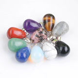 20Pcs/Lot Natural Stone Water Drop Pendants for Jewelry Making