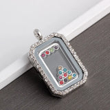 20Pcs Rectangle Floating Locket Charms for Memory Lockets