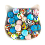 20Pcs Silicone Beads 15mm Leopard Print Round Beads DIY Jewelry Making Accessori