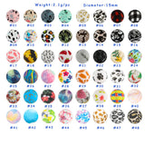 20Pcs Silicone Beads 15mm Leopard Print Round Beads DIY Jewelry Making Accessori