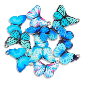 20Pcs Silver Butterfly Charm for Pendant Necklace DIY Jewelry Making