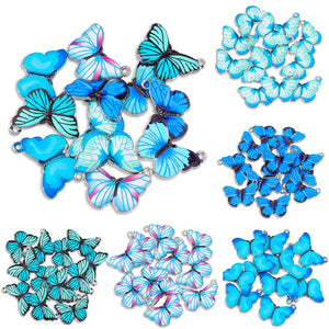 20Pcs Silver Butterfly Charm for Pendant Necklace DIY Jewelry Making