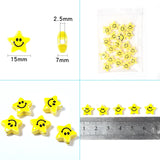 20Pcs Smiley Polymer Clay Beads Yellow Star Spacer DIY Jewelry Bracelet