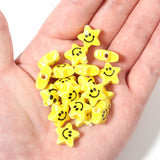 20Pcs Smiley Polymer Clay Beads Yellow Star Spacer DIY Jewelry Bracelet