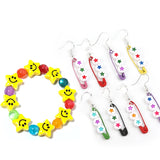 20Pcs Smiley Polymer Clay Beads Yellow Star Spacer DIY Jewelry Bracelet