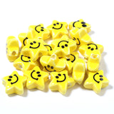 20Pcs Smiley Polymer Clay Beads Yellow Star Spacer DIY Jewelry Bracelet