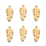 20Pcs Stainless Steel Feather Charms Leaf Pendants Jewelry Making Findings